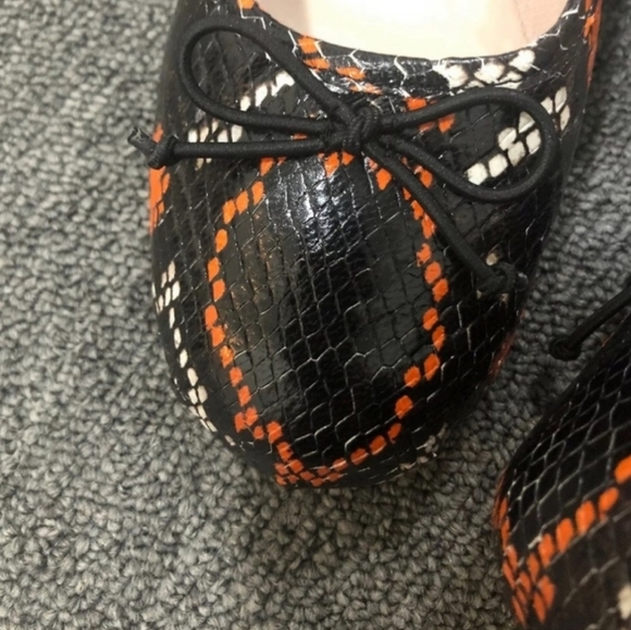 ‼️New Listing ‼️Zara Ballerina Leather Snakeskin Heels - Picture 2 of 9